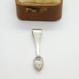 Sterling Silver and Quartz Drop Charm Pendant Vintage c1970