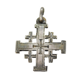 Sterling Silver Jerusalem Cross Charm Pendant Vintage c1970s