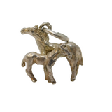 Sterling Silver Foal with Mare Charm Pendant Vintage c1970