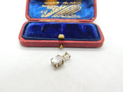 Sterling Silver and Diamond Paste Drop Charm Pendant Vintage c1970