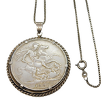 Queen Victorian 1897 Diamond Jubilee Crown Coin Medallion Necklace Antique