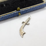 Sterling Silver Eastern Style Scimitar Charm Pendant Vintage c1970