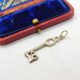 Sterling Silver Commemorative 18th Birthday Key Charm Pendant Vintage c1970