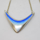 Sheila Fleet Scottish Sterling Silver & Enamel Drop Necklace Vintage Edinburgh