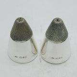 House of Lawrian Sterling Silver Modernist Salt & Pepper Shakers Vintage London