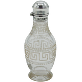 Victorian Sterling Silver Tooped Etched Glass Cayenne Pepper Pot Antique 1875