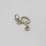 Sterling Silver 'P' Script Form Initial Charm Pendant Vintage c1970s