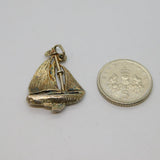 Sterling Silver Sailboat Charm Pendant Vintage c1970