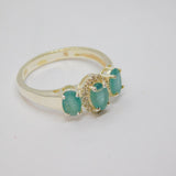 Sterling Silver Chalcedony & White Sapphire Dress Ring Vintage c1970 Size O 1/2