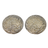 French Art Nouveau 18ct Gold & Sterling Silver Stud Buttons Antique c1890s