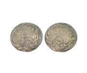 French Art Nouveau 18ct Gold & Sterling Silver Stud Buttons Antique c1890s