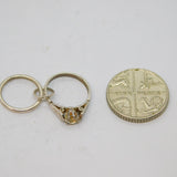 Sterling Silver Wedding & Engagement Ring Charm Pendant Vintage c1970