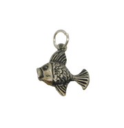Continental 835 Silver Patterned Goldfish Form Charm Pendant Vintage c1970s