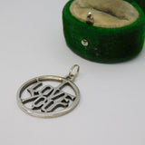 Sterling Silver I Love You Charm Pendant Vintage c1970