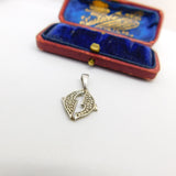 Sterling Silver Twin Dolphin Love Charm Pendant Vintage c1970