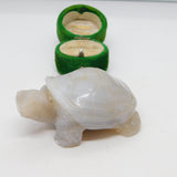 Carved Jadeite Happy Tortoise Figurine Ornament Vintage c1970