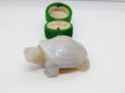 Carved Jadeite Happy Tortoise Figurine Ornament Vintage c1970