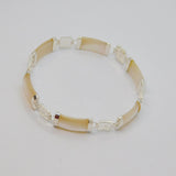 Sterling Silver Mother Of Pearl Panel Form Bracelet Contemporary c2000