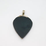 Sterling Silver Large Colourful Natural Shell Peardrop Pendant Modern c1990s