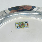 Victorian Pair of Sterling Silver & Enamel Playing Card Dishes Antique 1894
