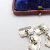 9ct Gold on Sterling Silver Gents Engine Turned Cufflinks Antique c1920