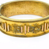 Victorian Gold Plated Etruscan Style Cuff Bangle Bracelet Antique c1860