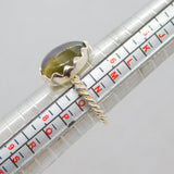 Sterling Silver Labradorite Peardrop Twisted Rope Ring Modern c2000 Size N 1/2