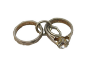 Sterling Silver Wedding & Engagement Ring Charm Pendant Vintage c1970