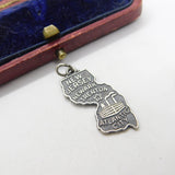 Sterling Silver State of New Jersey USA Charm Pendant Vintage c1970