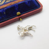 Sterling Silver Man on a Horse Charm Pendant Vintage c1970