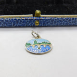 Sterling Silver & Enamel LLangollen Charm Pendant Vintage c1970