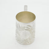 VIctorian Silver Plated Fern Pattern Tankard Mug Antique c1890 Dixon Sheffield