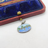 Sterling Silver and Enamel Scenery Charm Pendant Vintage c1970