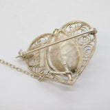 20th Century Sterling Silver Filigree Flower Brooch Antique c1930s Art Deco