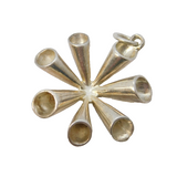 Sterling Silver Studio Jewellery Flower Charm Pendant Vintage c1970s
