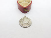 Sterling Silver Aries the Mountain Ram Zodiac Charm Pendant Vintage c1970