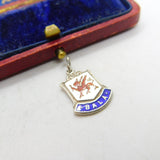 Sterling Silver and Enamel Bala Travel Shield Charm Pendant Vintage c1970
