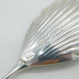 Victorian Sterling Silver Shell Bowl Tea Caddy Spoon Antique 1894 London
