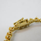 Sterling Silver Gilt Graduating Paste Set Sparkling Necklace Vintage c1990s
