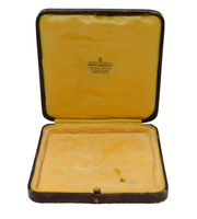 Victorian Large Leather Bound Square Jewellery Box Antique c1900