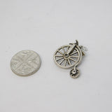 Sterling Silver Pennyfarthing Bicycle Charm Pendant Vintage c1970