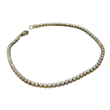 Sterling Silver Spinel Set Tennis Style Narrow Stacking Bracelet Modern c1990