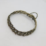Sterling Silver Marcasite Art Deco Floral Pattern Bracelet Antique c1930