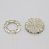Sterling Silver 6 CZ Open Circle Charm Pendant Vintage c1970
