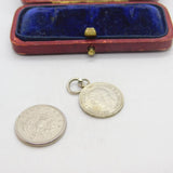 Sterling Silver Authentic Threepence Coin Charm Pendant Vintage 1936