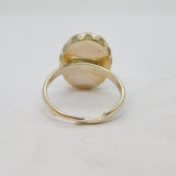 Sterling Silver Blue Lace Agate Adjustable Dress Ring Vintage c1970 Size O 1/2