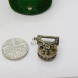 Sterling Silver Watermill Wheel Charm Pendant Vintage c1970
