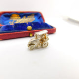 Sterling Silver Automobile Buggy Charm Pendant Vintage c1970
