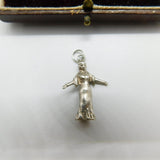 Sterling Silver Lady in a Dress Charm Pendant Vintage c1970