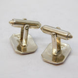 Sterling Silver Red Niello Enamel Pair of Gents Cufflinks Antique c1940 Art Deco